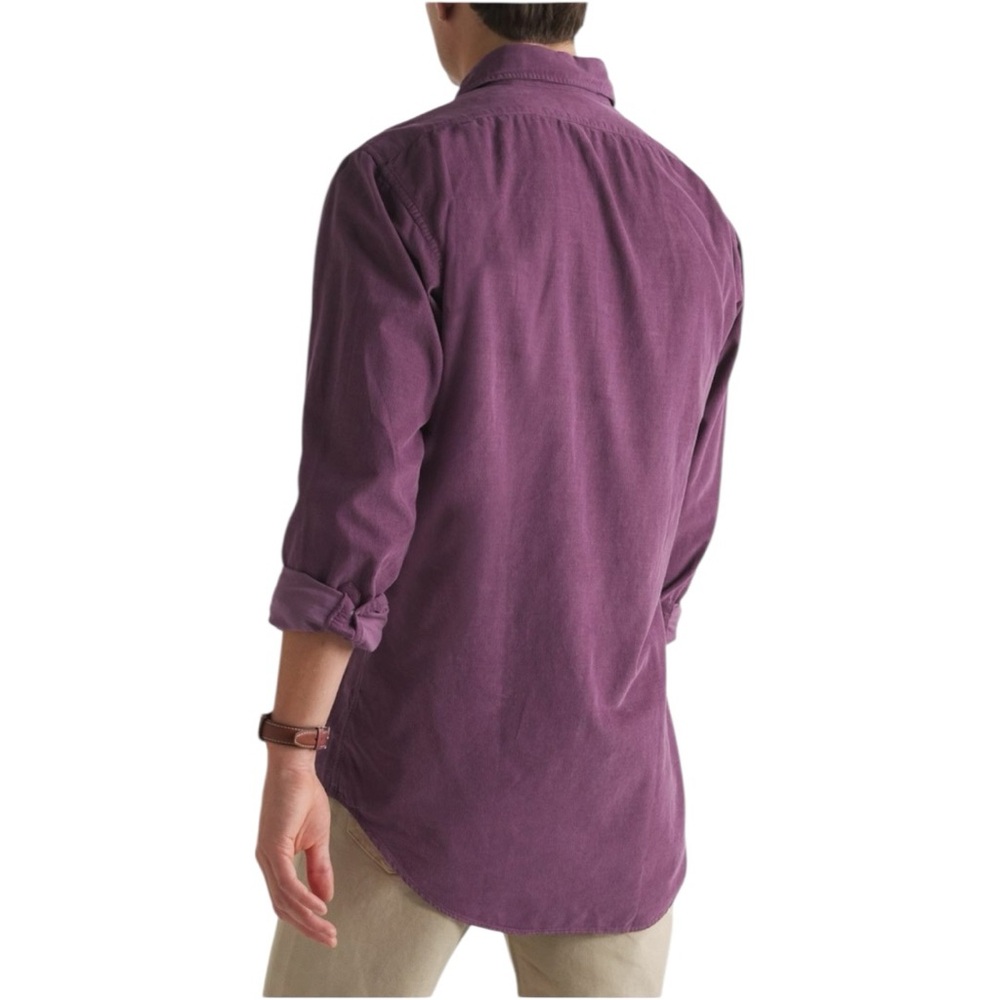 Sid Mashburn - Cotton-Corduroy Button Up Shirt - Purple Size XL - Picture 2 of 8